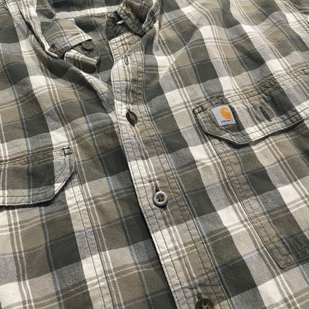 Carhartt Men’s Botton Down Plaid Relaxed Fit Long Sleeve Size 2X - Picture 2 of 6